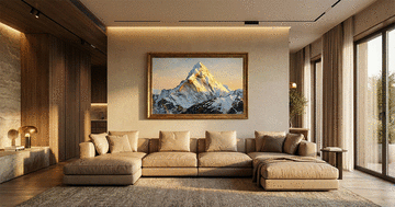 客廳風水掛畫指南：沙發背牆掛什麼？5大「靠山圖」幫你穩住家運