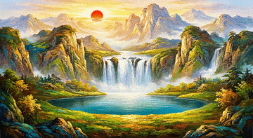 山水畫聚財，風水寶畫！掛上這幅裝飾油畫，讓你財運事業家庭三豐收！