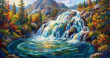 風水畫的水流方向有學問！「瀑布油畫」這樣掛才不會讓錢財流失