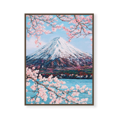 富士山櫻花 | 手繪油畫