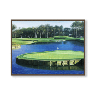 高爾夫球場畫 - 索格拉斯TPC球場第17洞 | 手繪油畫 