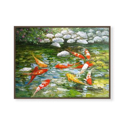溪邊鯉魚 | 手繪油畫